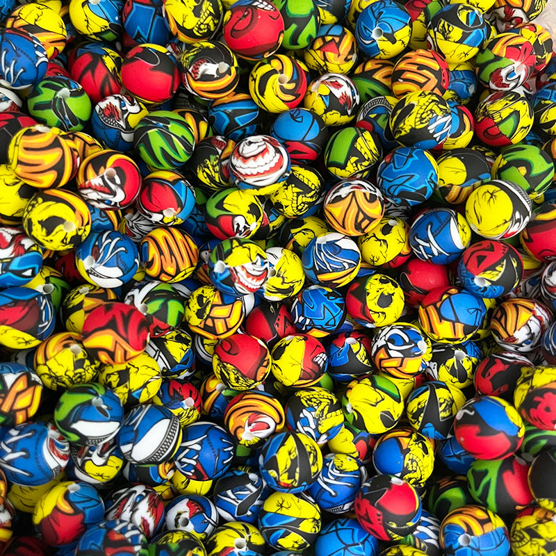 Wholesale 50pcs DIY Halloween Baby Soothing Teething Holiday Series Silicone Beads